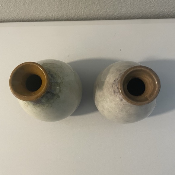 Lot of 2 ANTHROPOLOGIE Ceramic Small 4.5" Glazed Bud Vases - Picture 3 of 8